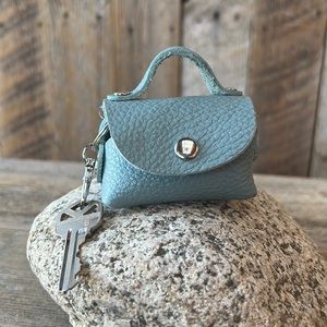 Handmade Leather Mini Bag Keychain